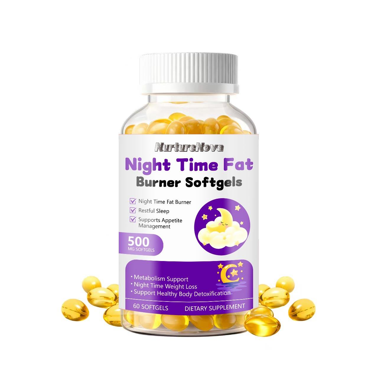 Night Time Weight Loss Softgels - Fat Burner & Detox | 60ct | Dropship