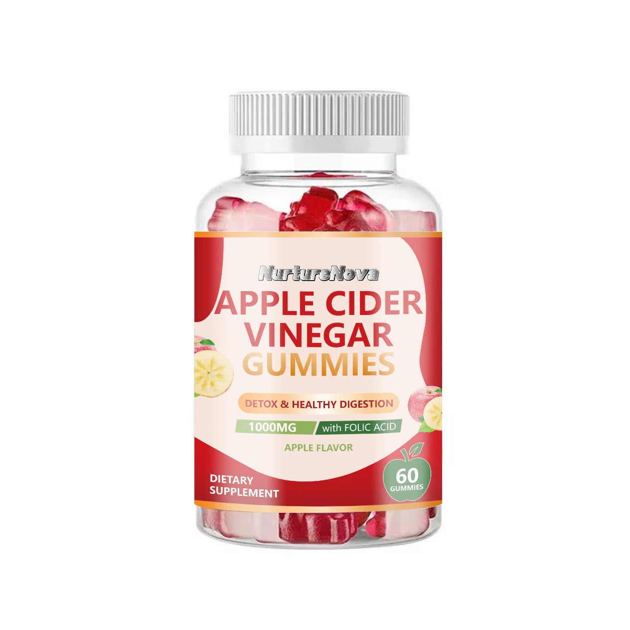 Apple Cider Vinegar Gummies - Detox & Healthy Digestion | 60 Count | Dropship