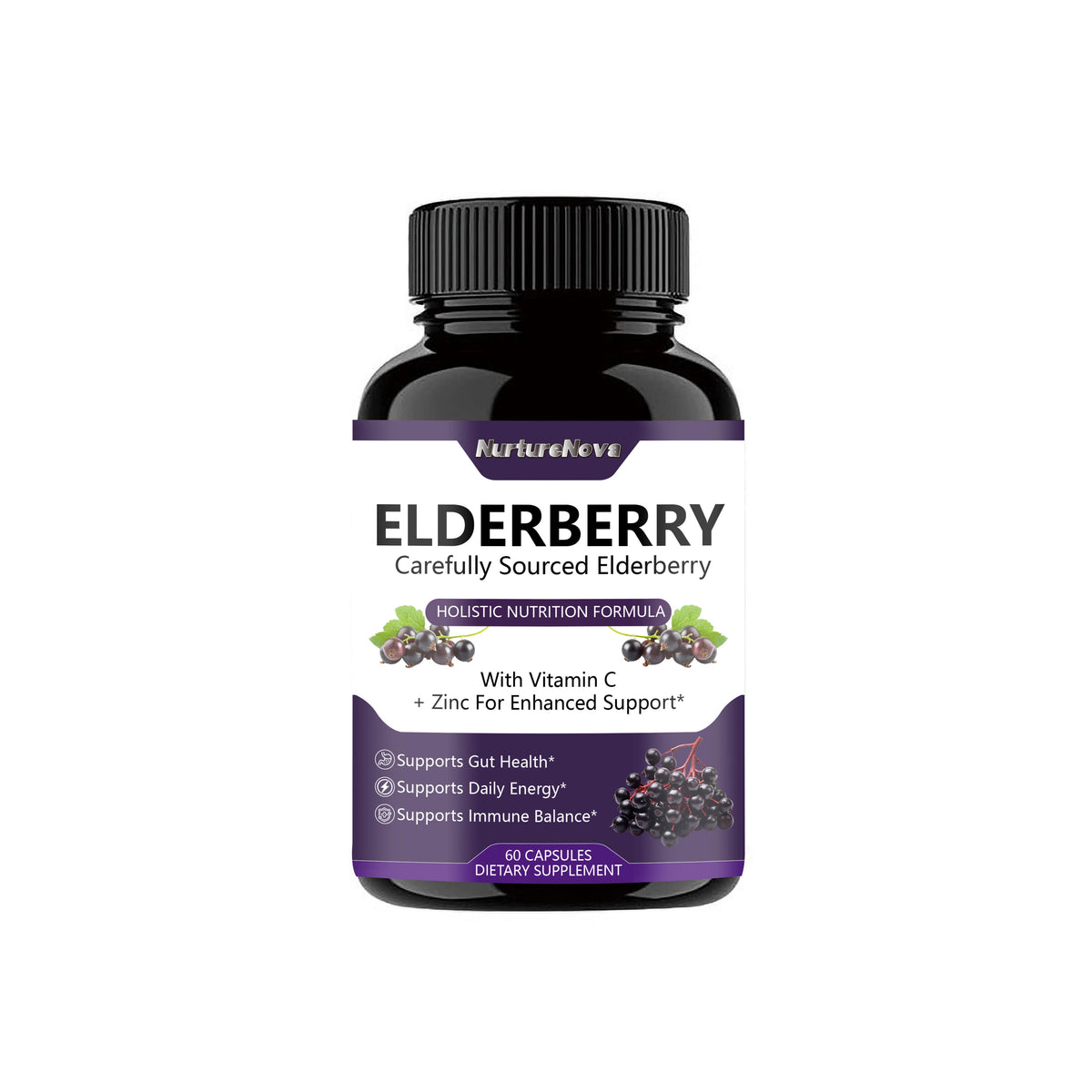 Elderberry Capsules - Gut Health Support | 60 Capsules | Dropship