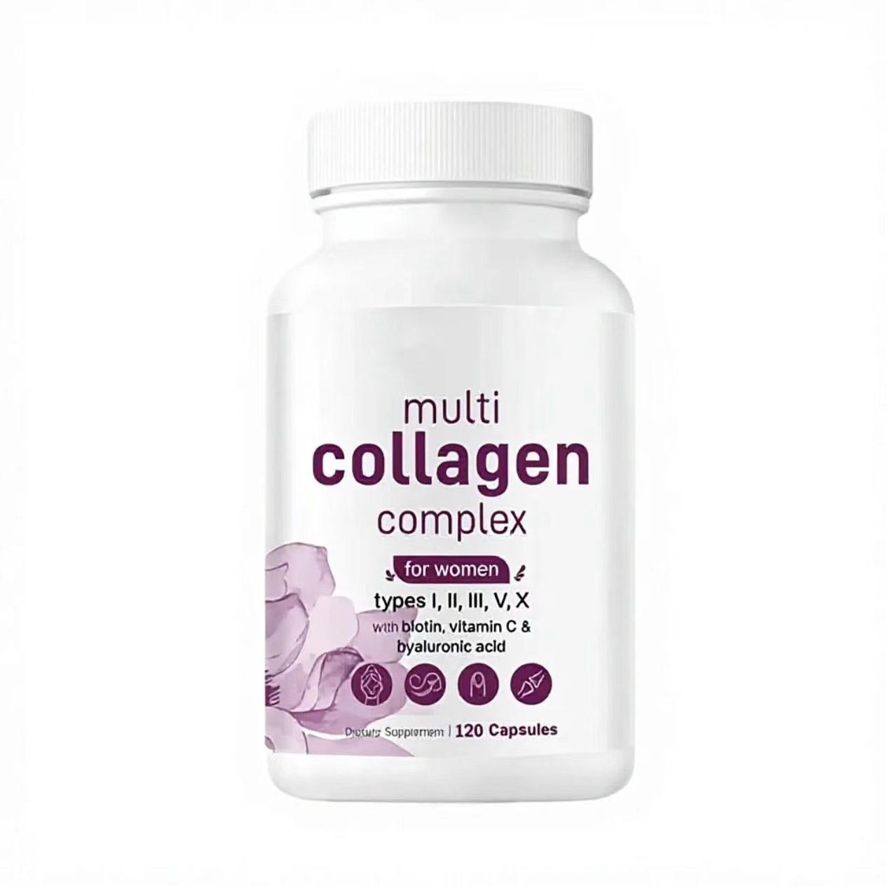 Multi Collagen Complex Capsules-Support Hair Skin Nail for Women|120ct|Dropship