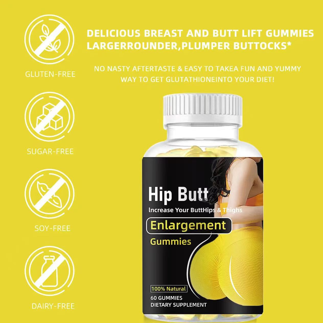 Hip Butt Gummies - Body Curve Nutritional Support | 60 Count |Dropship