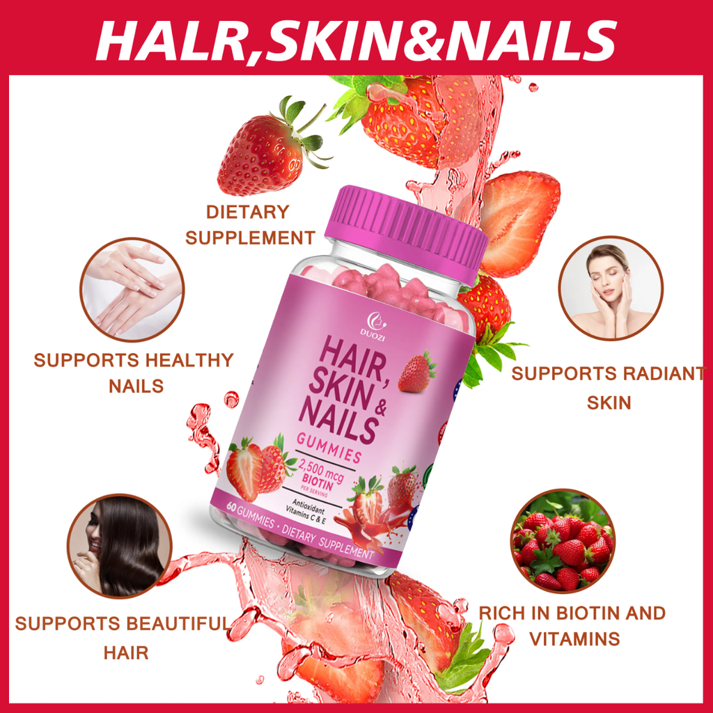 Hair, Skin & Nails Gummies - Daily Nutritional | 60 Gummies | Dropship