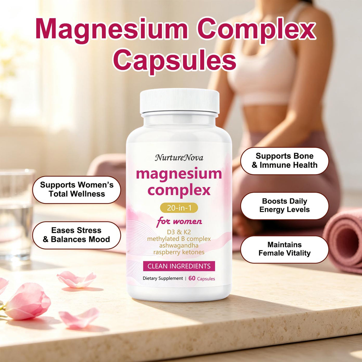 Women Magnesium Complex - Health Support | 60 Ct | Dropship