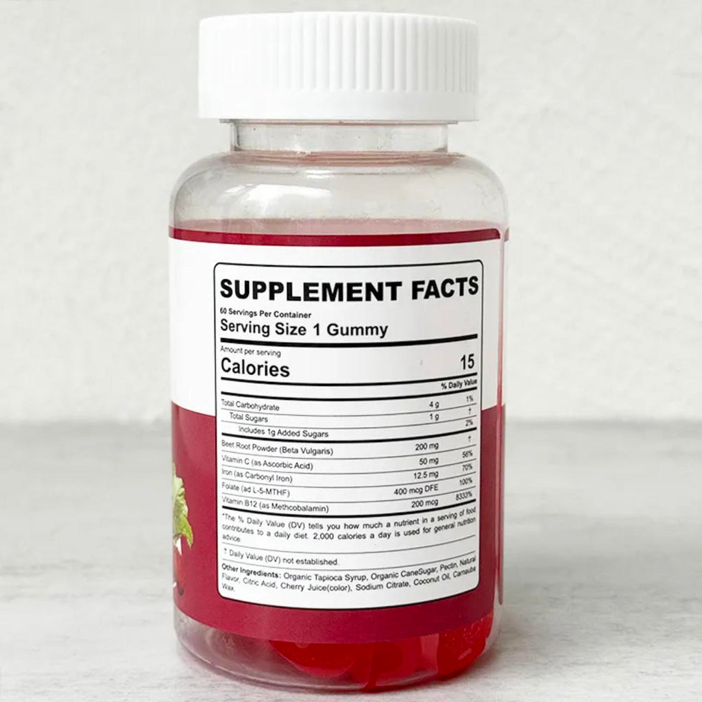 Beets Iron Gummies - Blood Wellness Support | 60 Gummies | Dropship