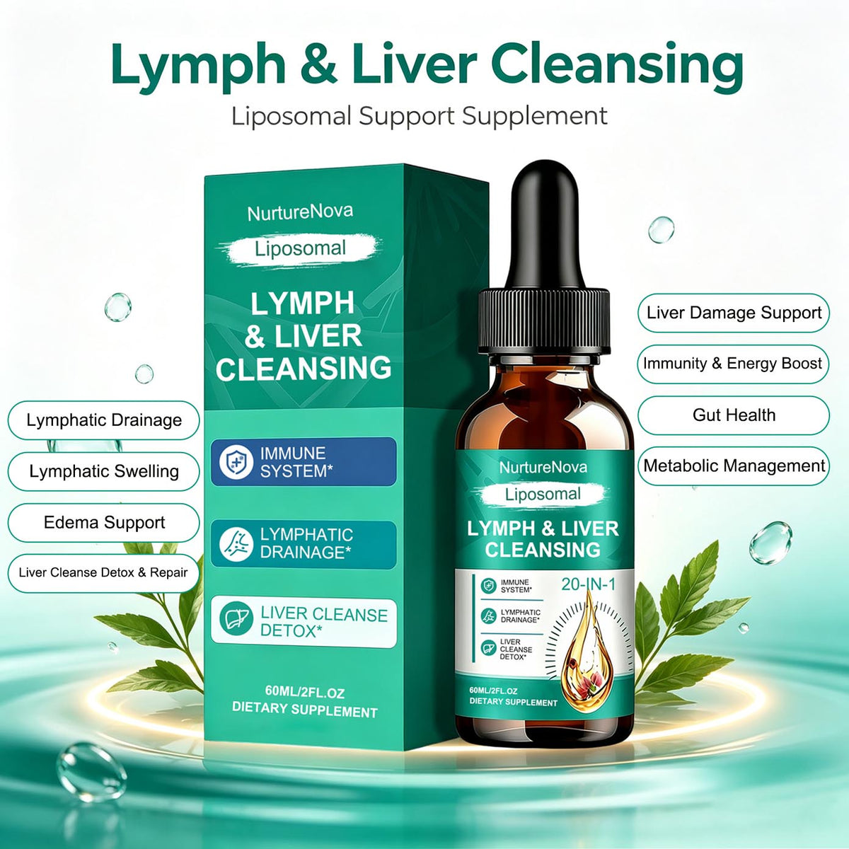 Lymph Liposomal Drops - Liver Cleanse Support | 60ml | Dropship