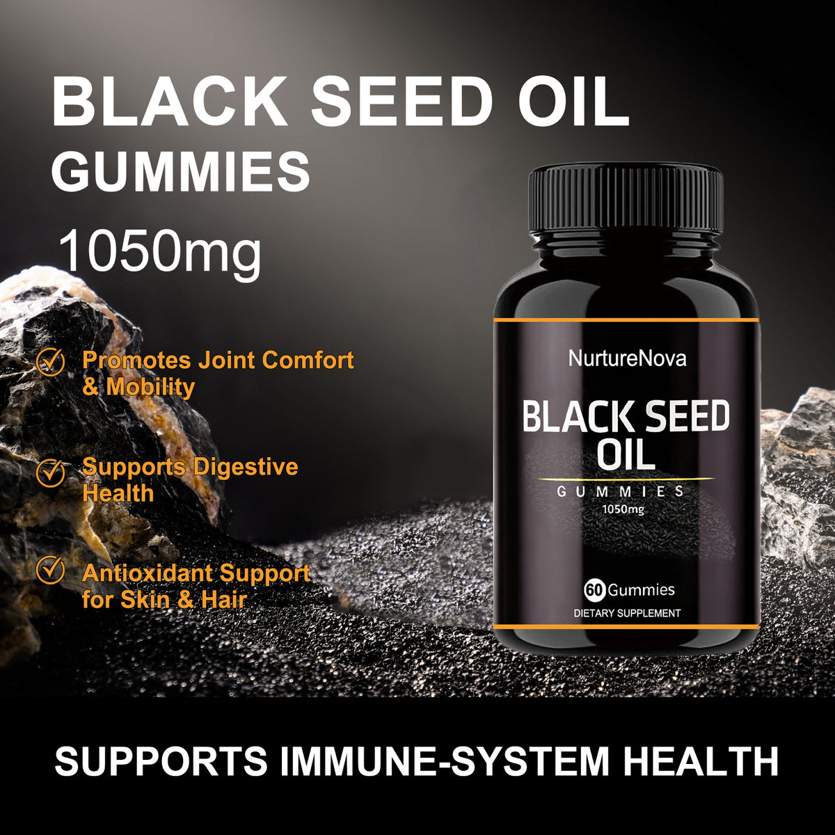 Black Seed Oil Gummies‑Wellness Support | 60 Gummies | Dropship