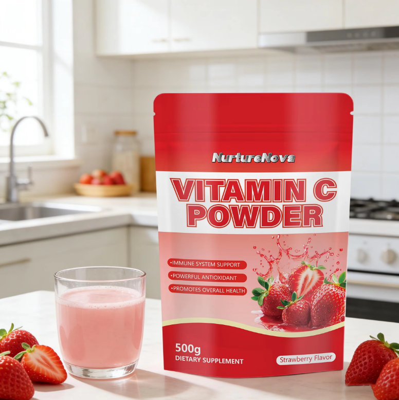 Strawberry Vitamin C Powder - Immune & Antioxidant Support | 500g | Dropship