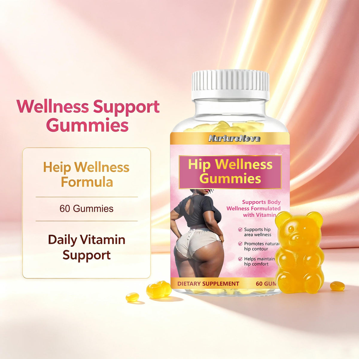 Hip Wellness Gummies - Hip Area Wellness | 60 Gummies | Dropship