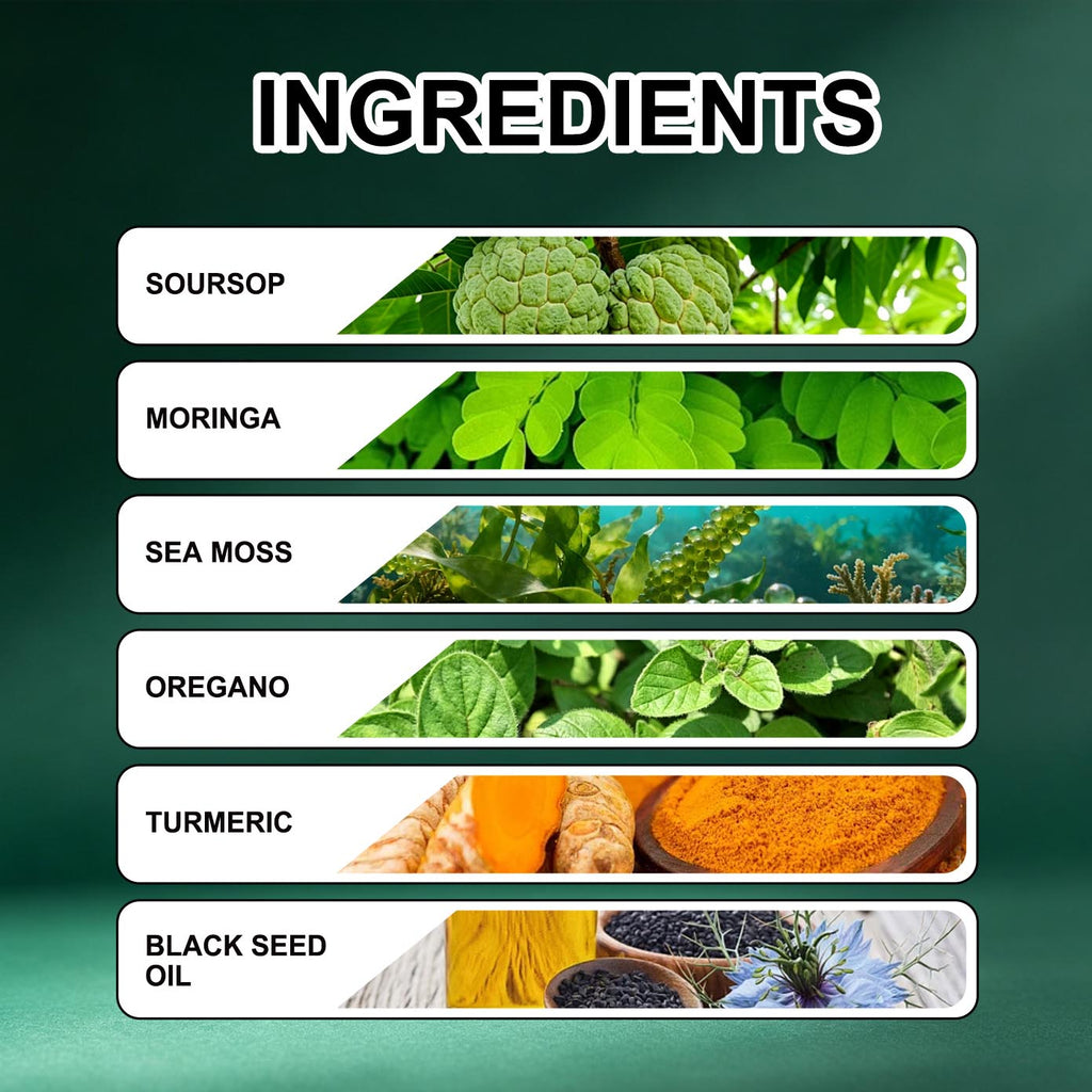 Soursop Moringa Sea Moss Drops-Herbal Daily Support| 60ml | Dropship