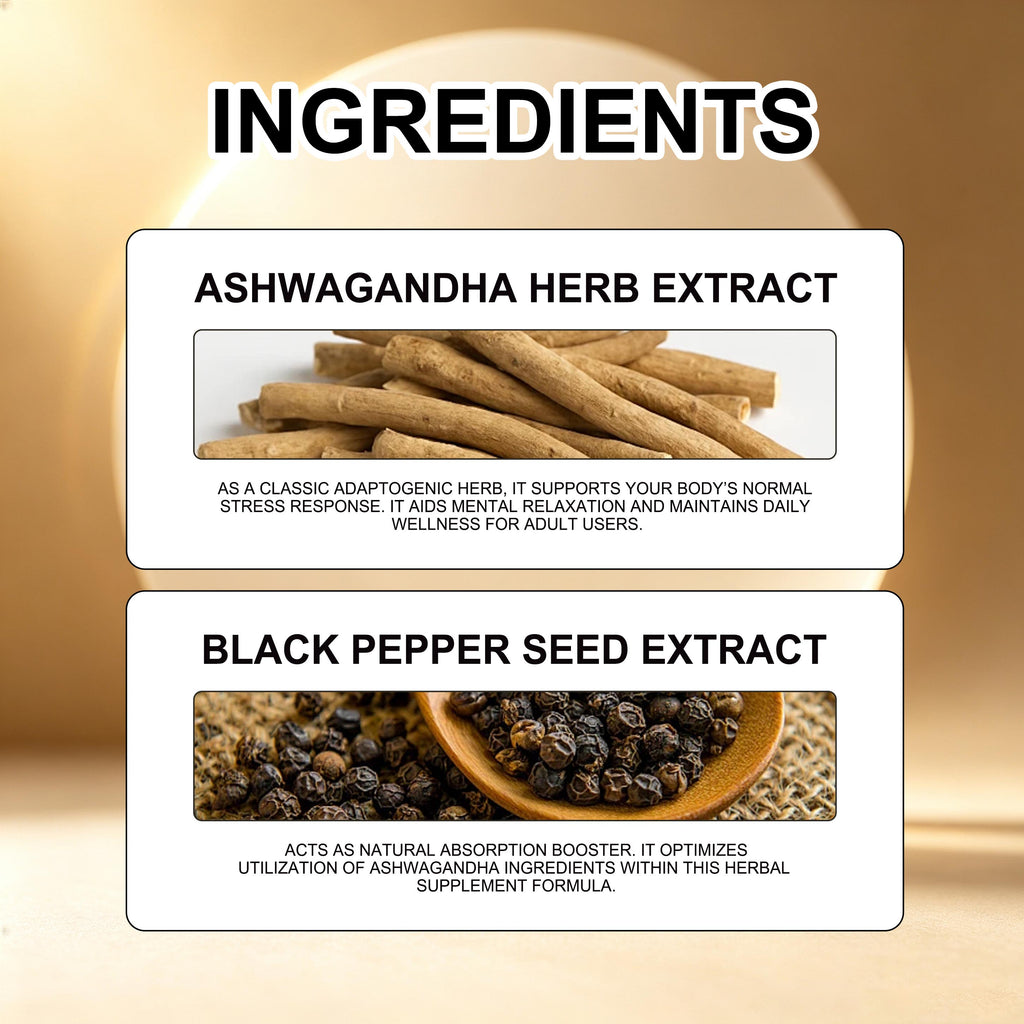 Ashwagandha Capsules - Daily Wellness Support | 60ct | Dropship