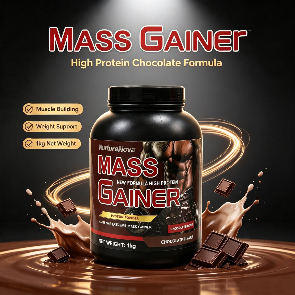Mass Gainer Powder‑Muscle Support | 1kg | Dropship