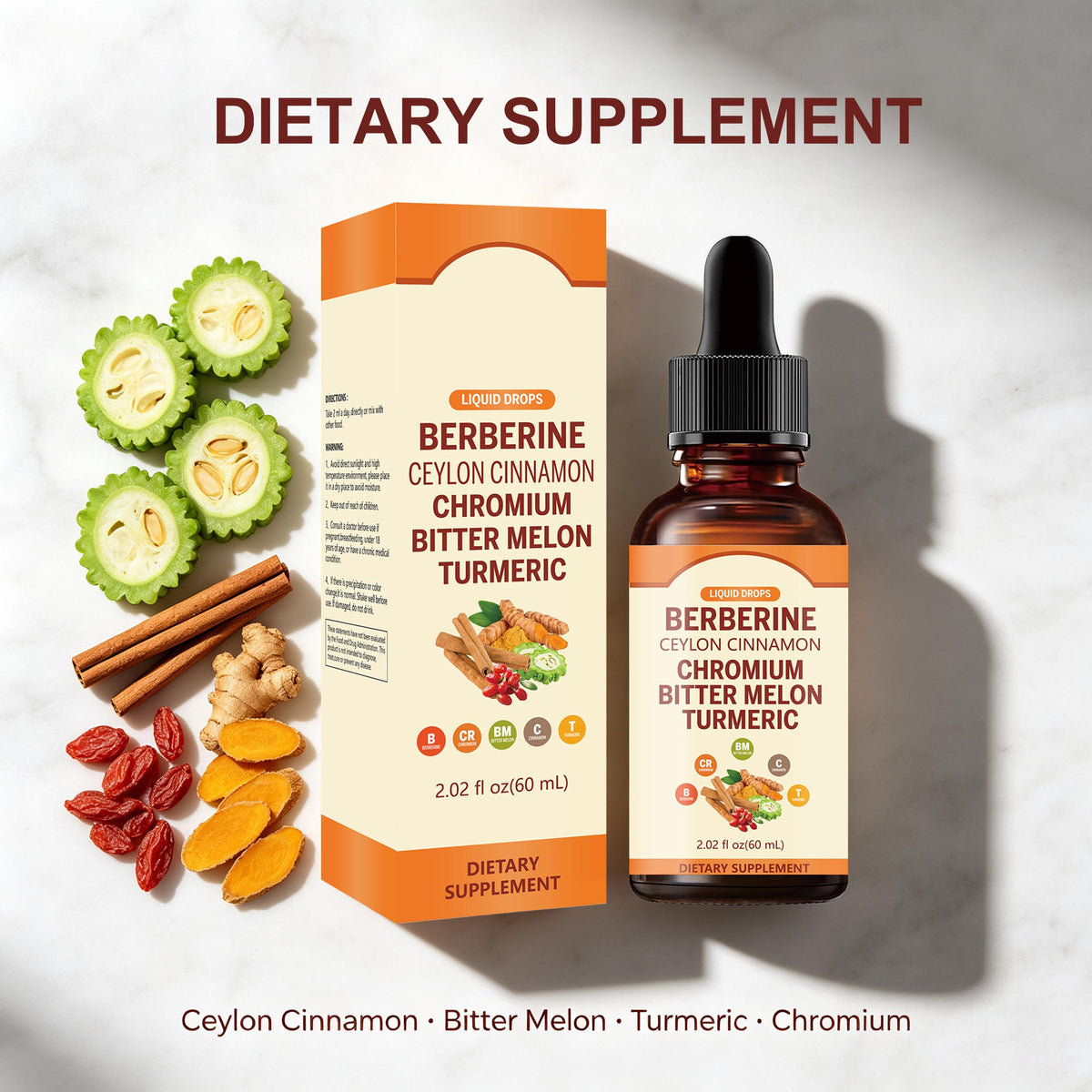 Berberine Liquid Drops - Daily Body Wellness Support | 60mL | Dropship