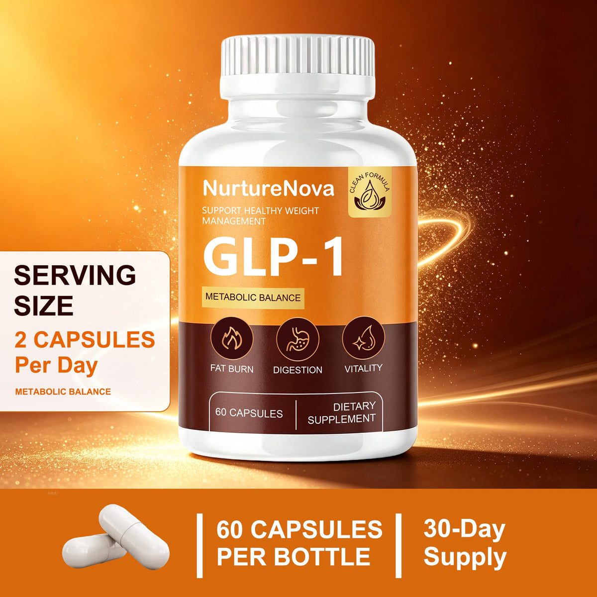 GLP‑1 Capsules - Weight Wellness Support | 60 Capsules | Dropship