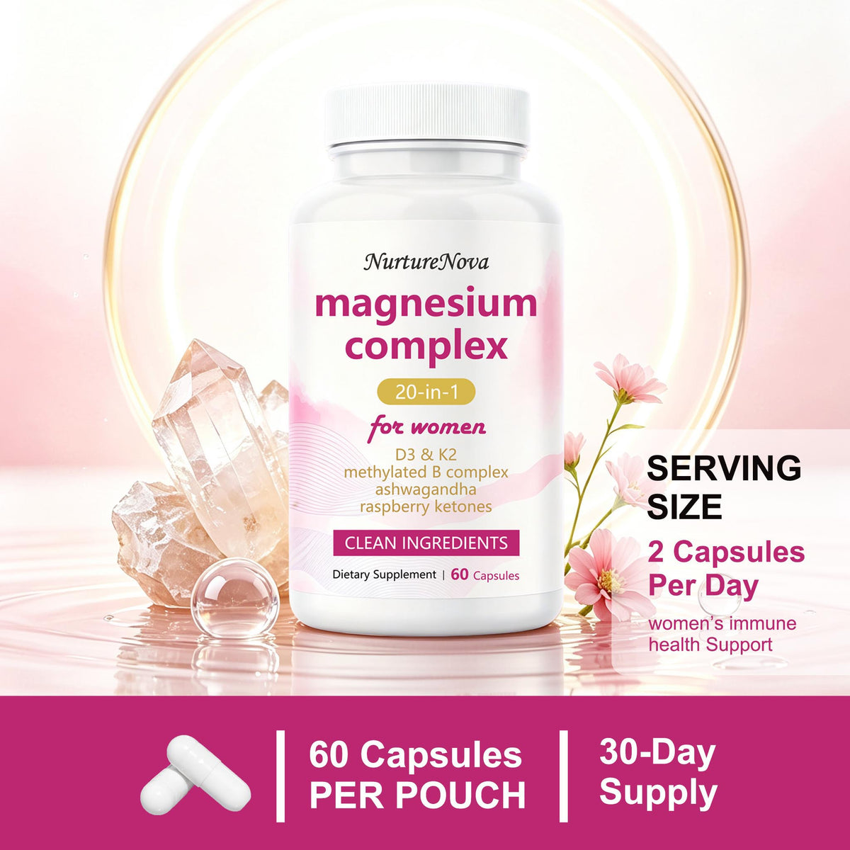 Women Magnesium Complex - Health Support | 60 Ct | Dropship