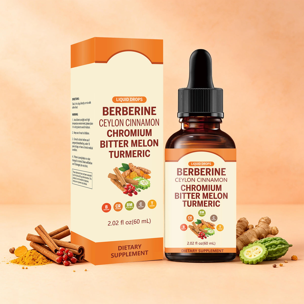 Berberine Liquid Drops - Daily Body Wellness Support | 60mL | Dropship