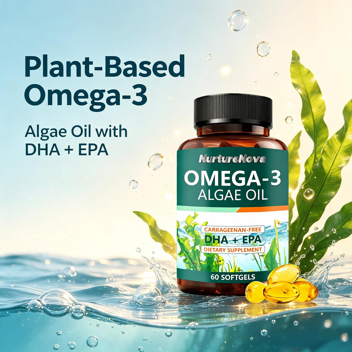 Omega‑3 Algae Oil Softgels - Overall Wellness | 60 Softgels | Dropship