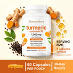 Turmeric Curcumin Capsules - Daily Wellness | 60ct | Dropship