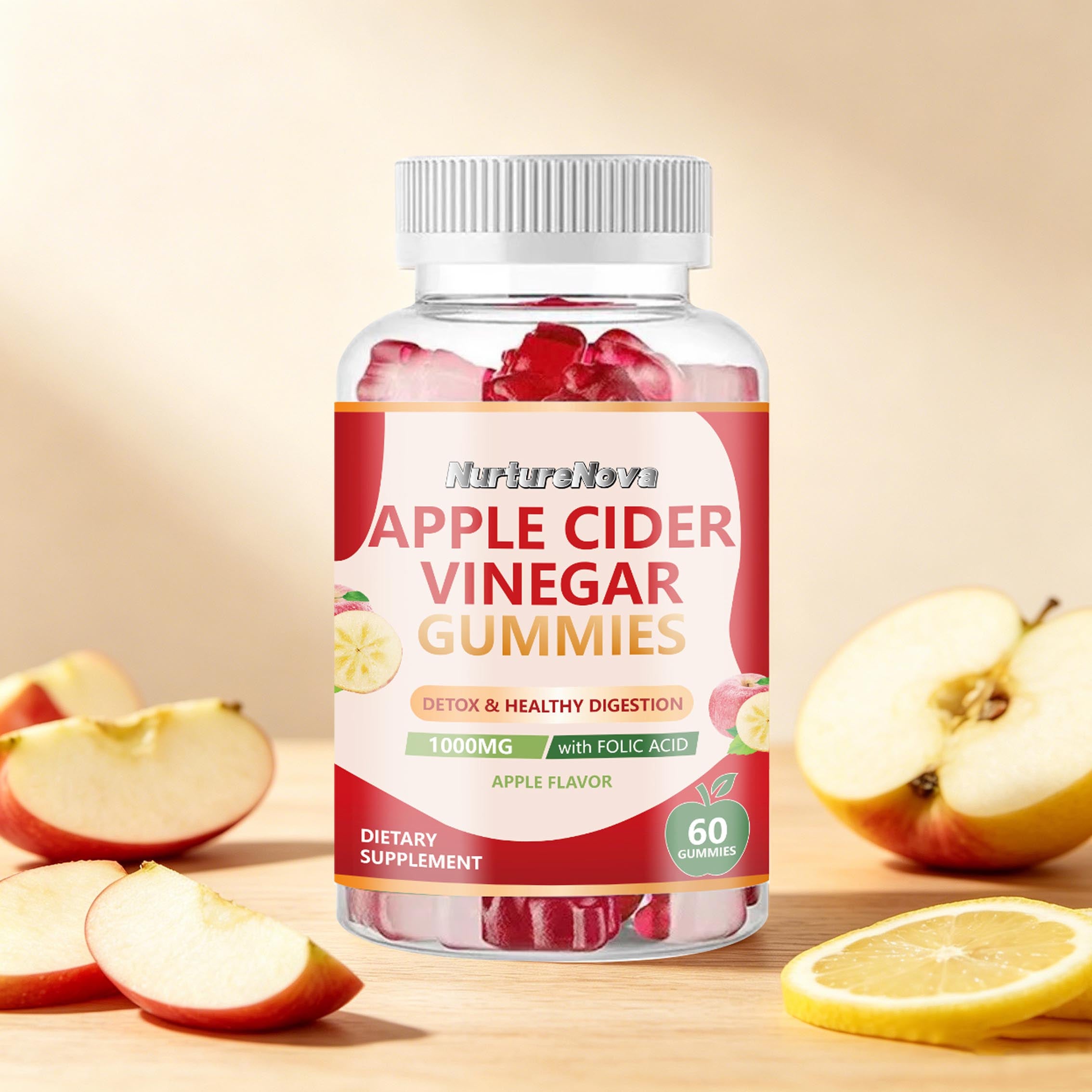Apple Cider Vinegar Gummies - Detox & Healthy Digestion | 60 Count | Dropship