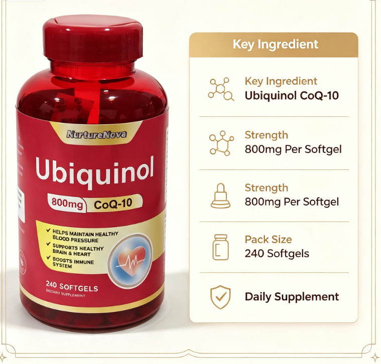 Ubiquinol CoQ10 Softgels - body Wellness | 240 Softgels | Dropship