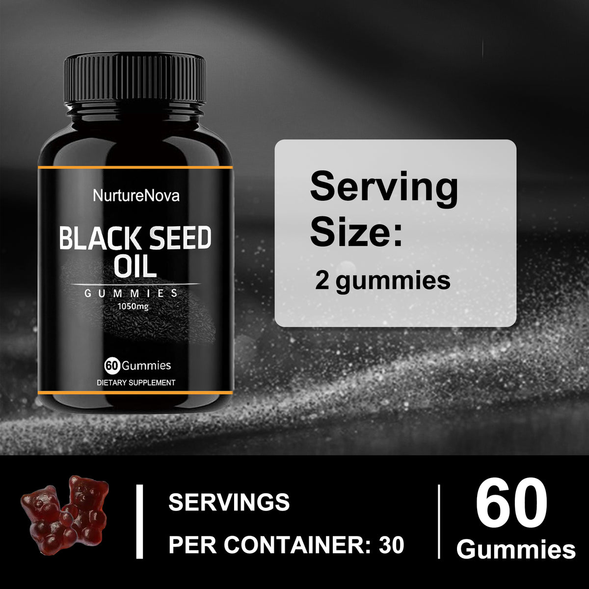 Black Seed Oil Gummies‑Wellness Support | 60 Gummies | Dropship