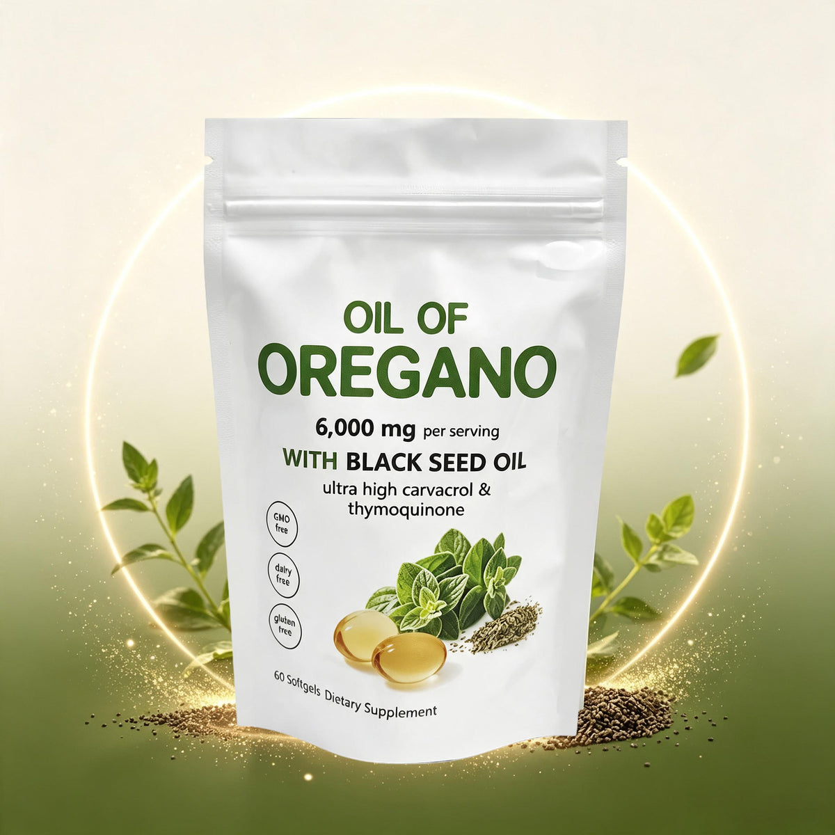 Oregano Oil Softgels - Supports Overall Wellness |60 Softgels|Dropship