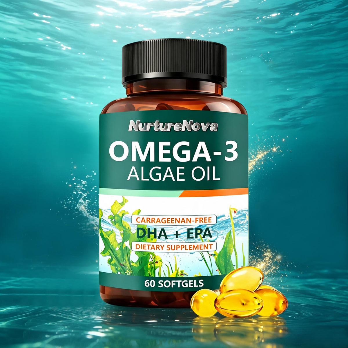 Omega‑3 Algae Oil Softgels - Overall Wellness | 60 Softgels | Dropship