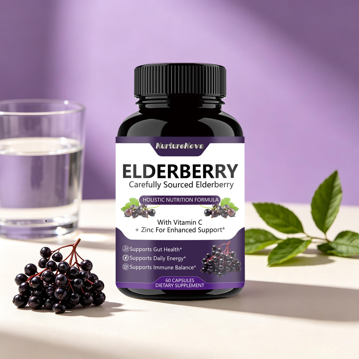 Elderberry Capsules - Gut Health Support | 60 Capsules | Dropship