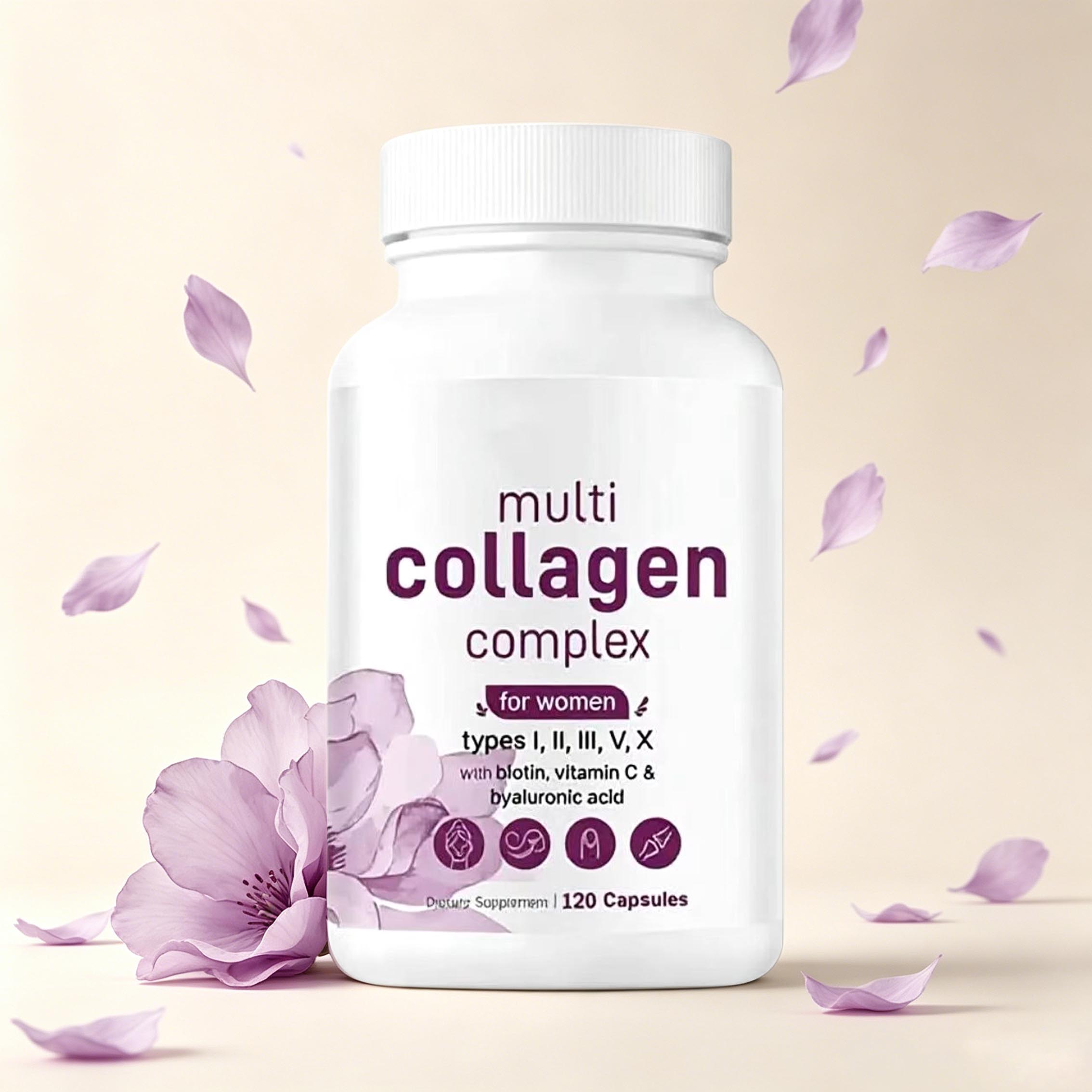 Multi Collagen Complex Capsules-Support Hair Skin Nail for Women|120ct|Dropship
