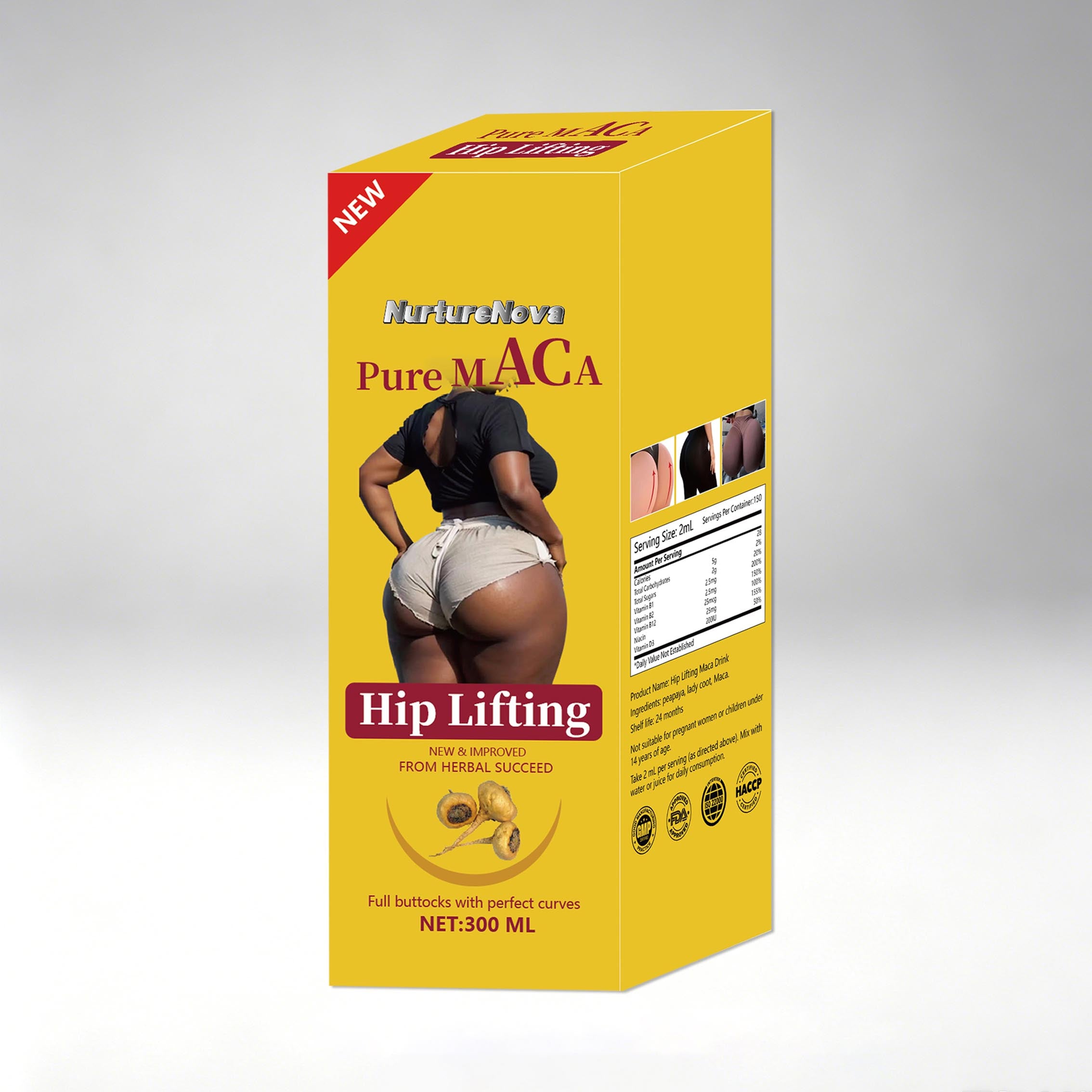 Pure Maca Hip Lifting Syrup - Shaping Buttock Curves | 300ML |Dropship