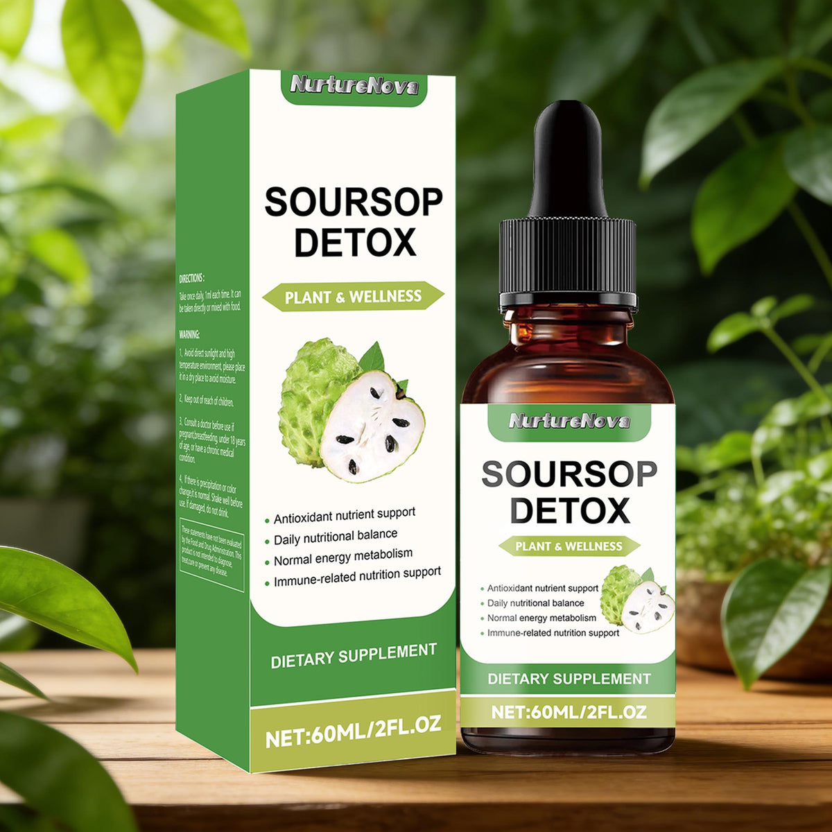 Soursop Detox Liquid Drops - Plant Wellness Support | 60ml | Dropship