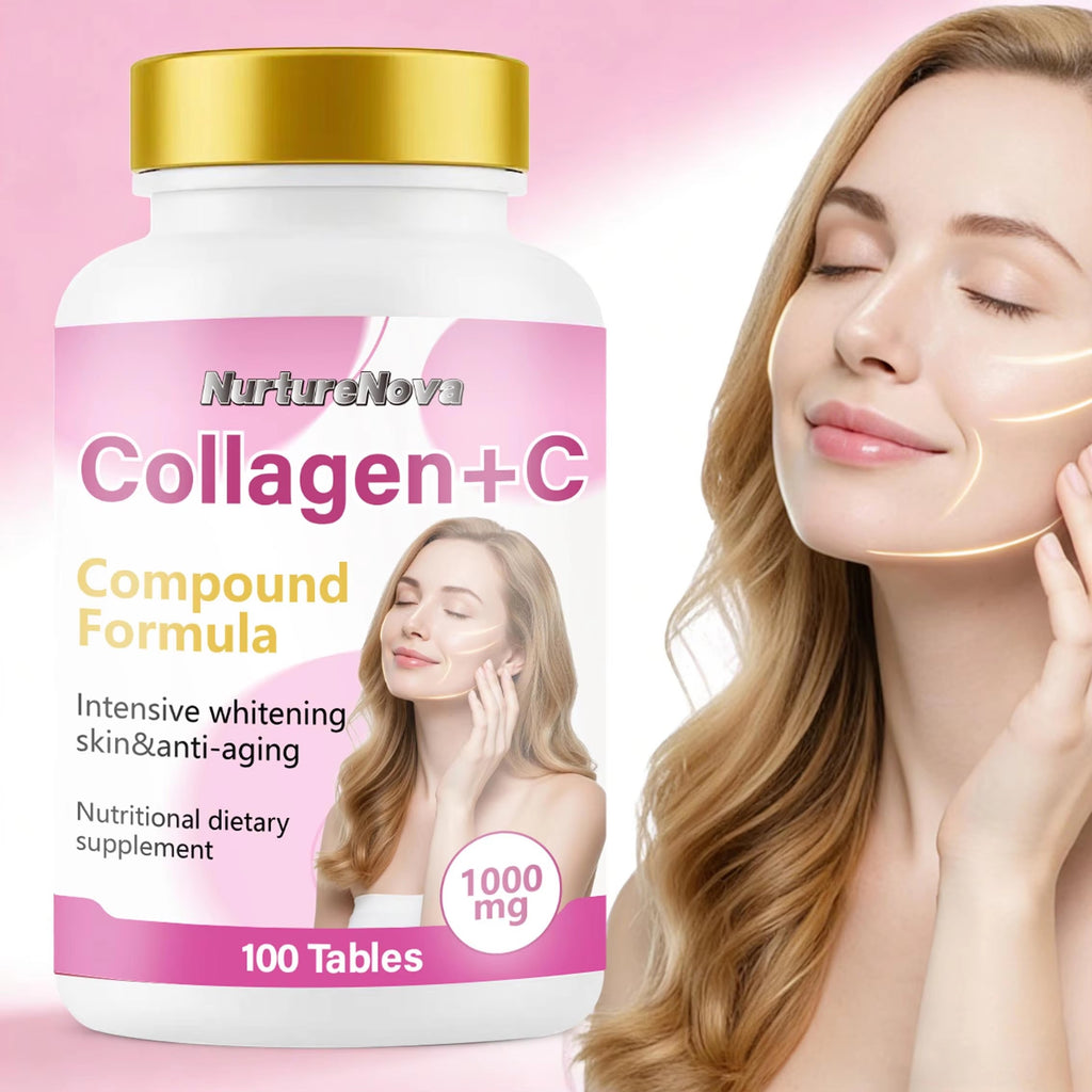 Collagen+C Tablets - Skin Whitening & Anti-Aging | 100ct | Dropship