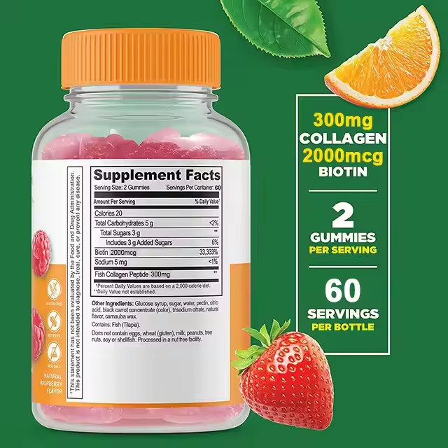 Collagen & Biotin Gummies - Hair Skin & Nail Support |60 Count|Dropship