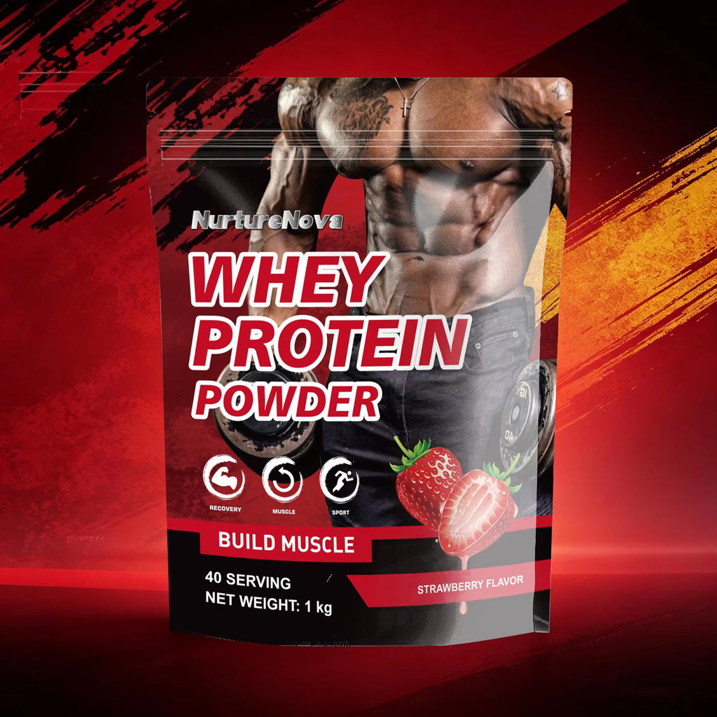 Strawberry Whey Protein Powder - Build Muscle | 1kg | Dropship
