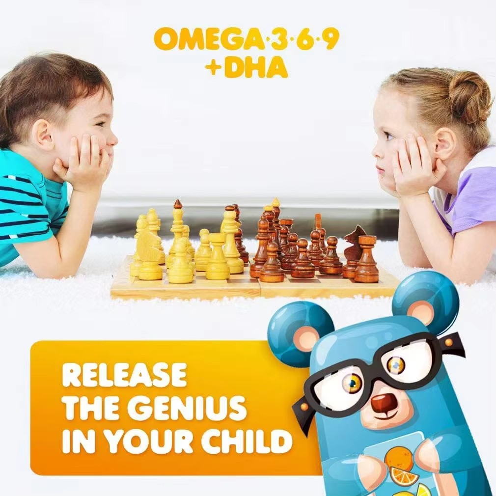 Kids Omega 3 DHA Gummies - Brain Support |90 Gummies|Dropship