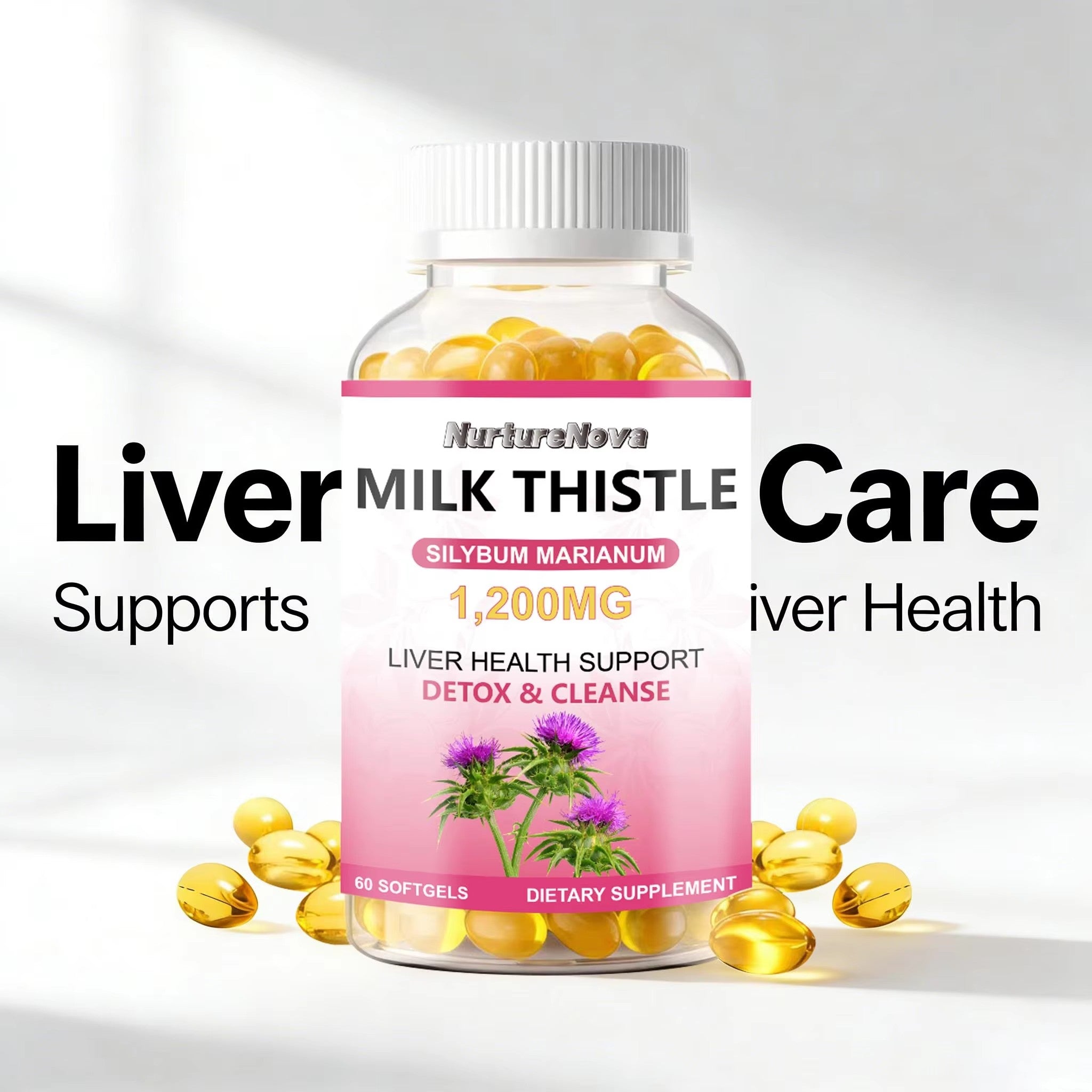 Milk Thistle Softgels-Support Liver Detox|60ct|Dropship