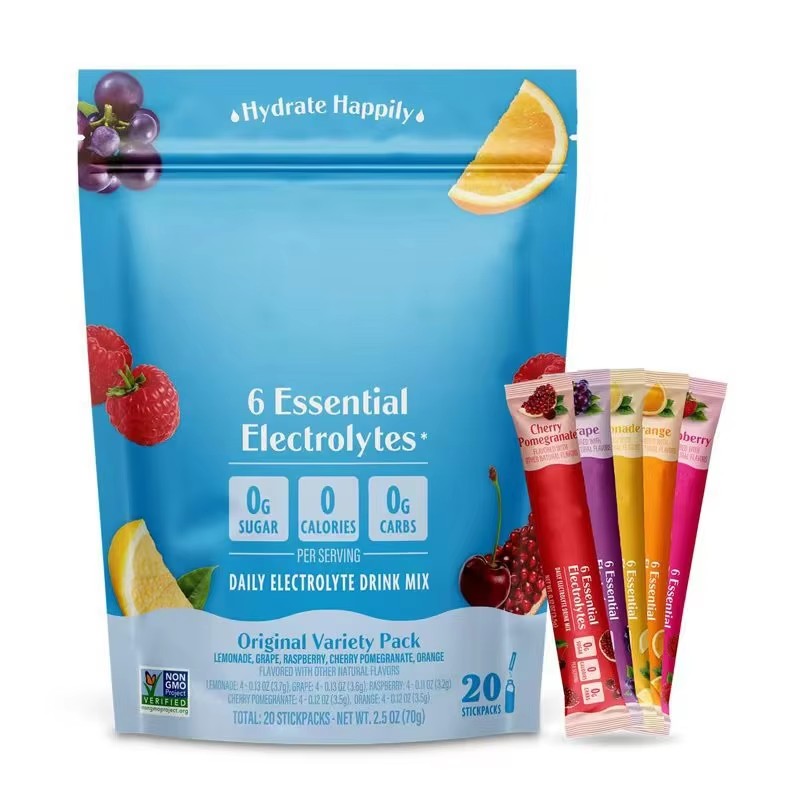 6 Essential Electrolytes Drink Mix - Hydration Support | 20 Stickpacks | Dropship