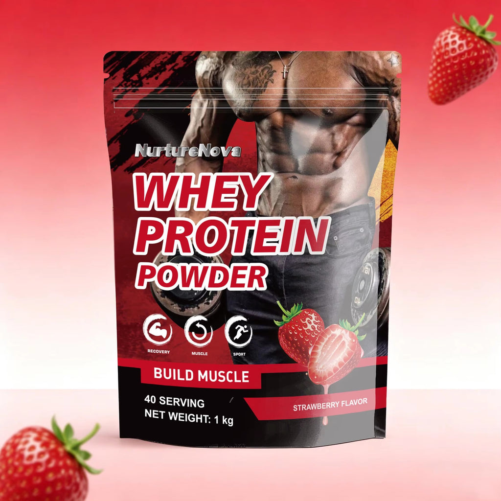 Strawberry Whey Protein Powder - Build Muscle | 1kg | Dropship