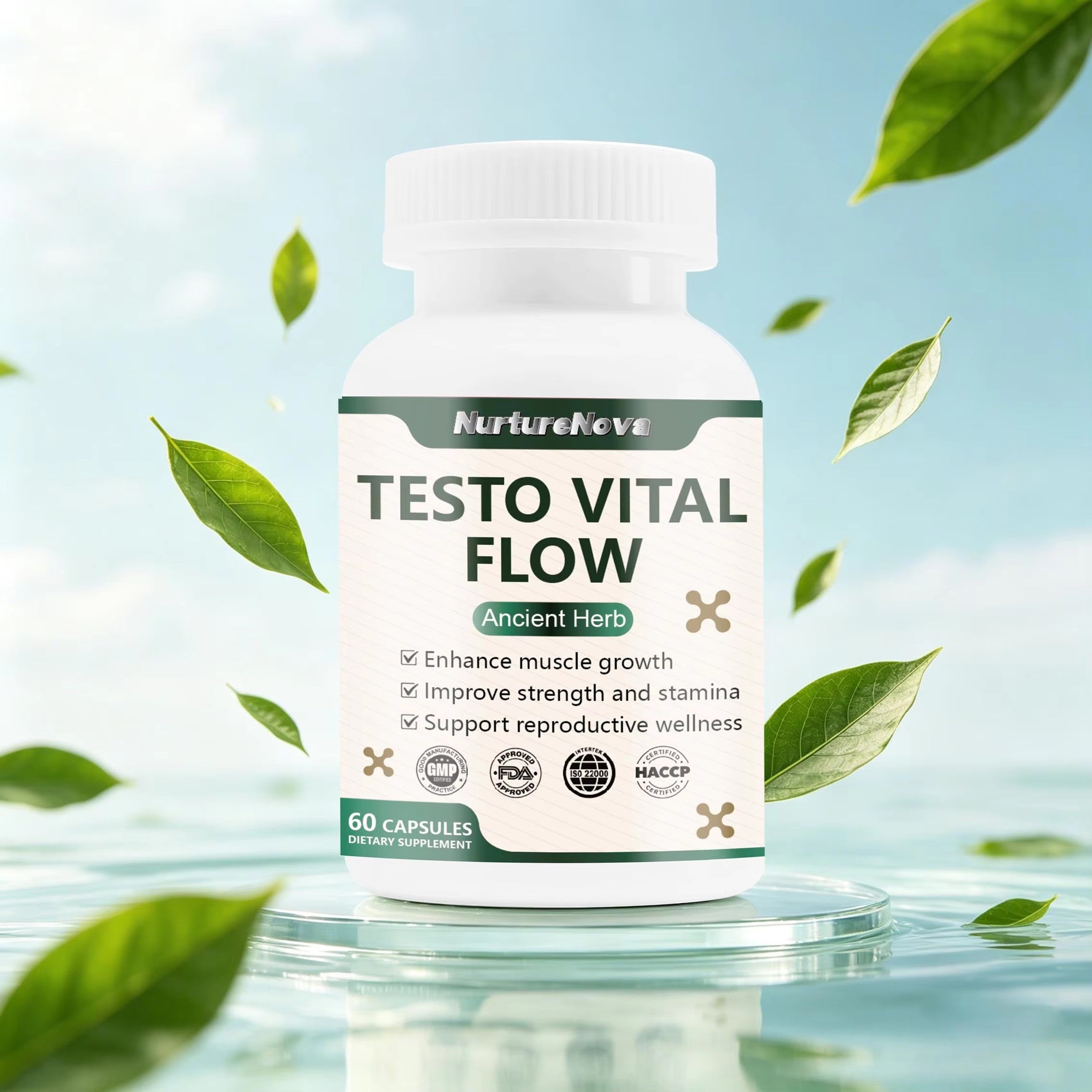 Testo Vital Flow Capsules - Reproductive Support |60 Capsules|Dropship