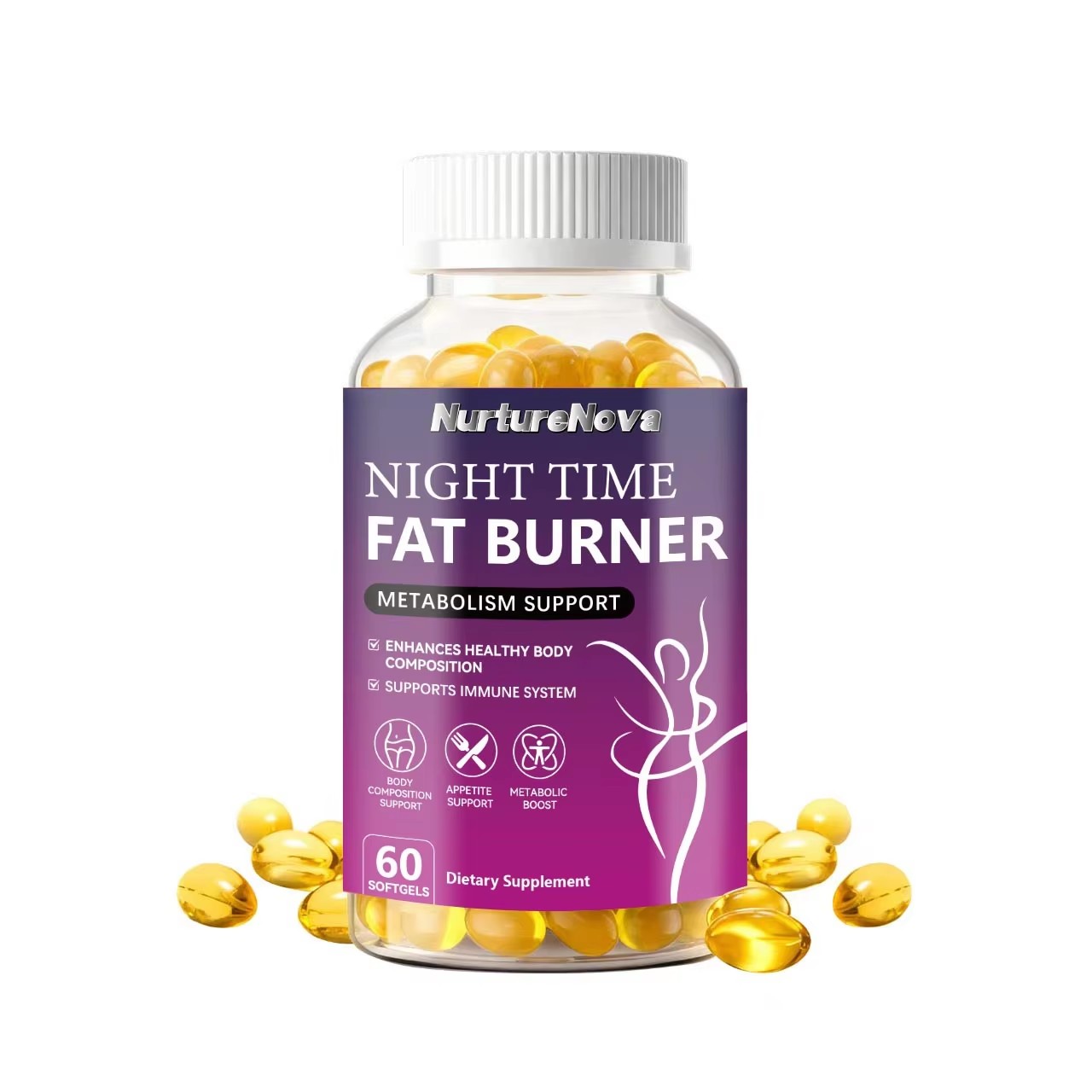 Night Time Fat Burner Softgels-Support Metabolism|60ct|Dropship