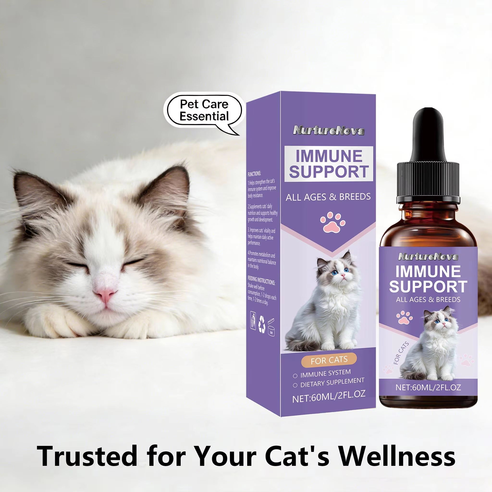 Cat Immune Support Drops - Immune Wellness | 60ml | Dropship