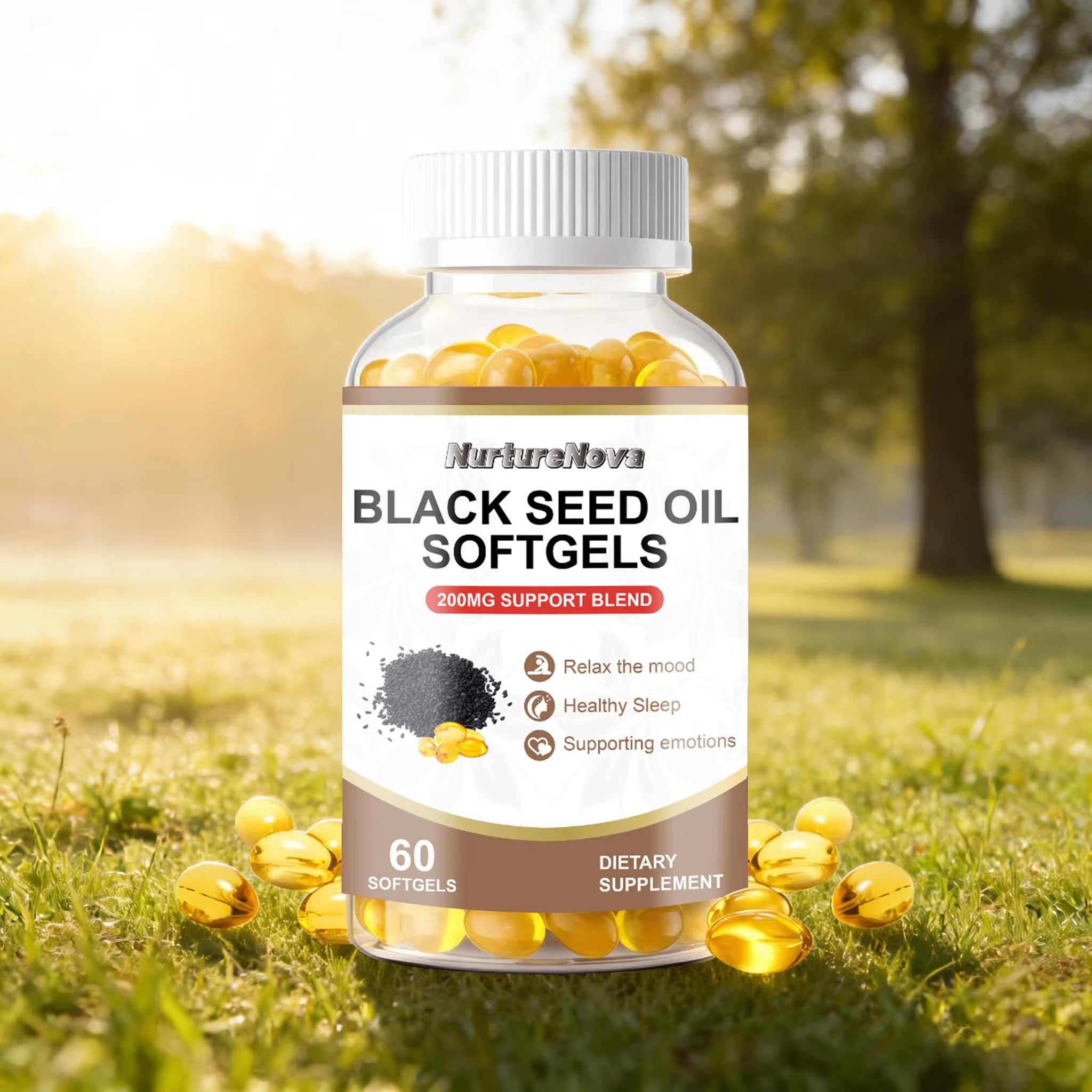 Black Seed Oil Softgels-Support Mood & Healthy Sleep|60ct|Dropship