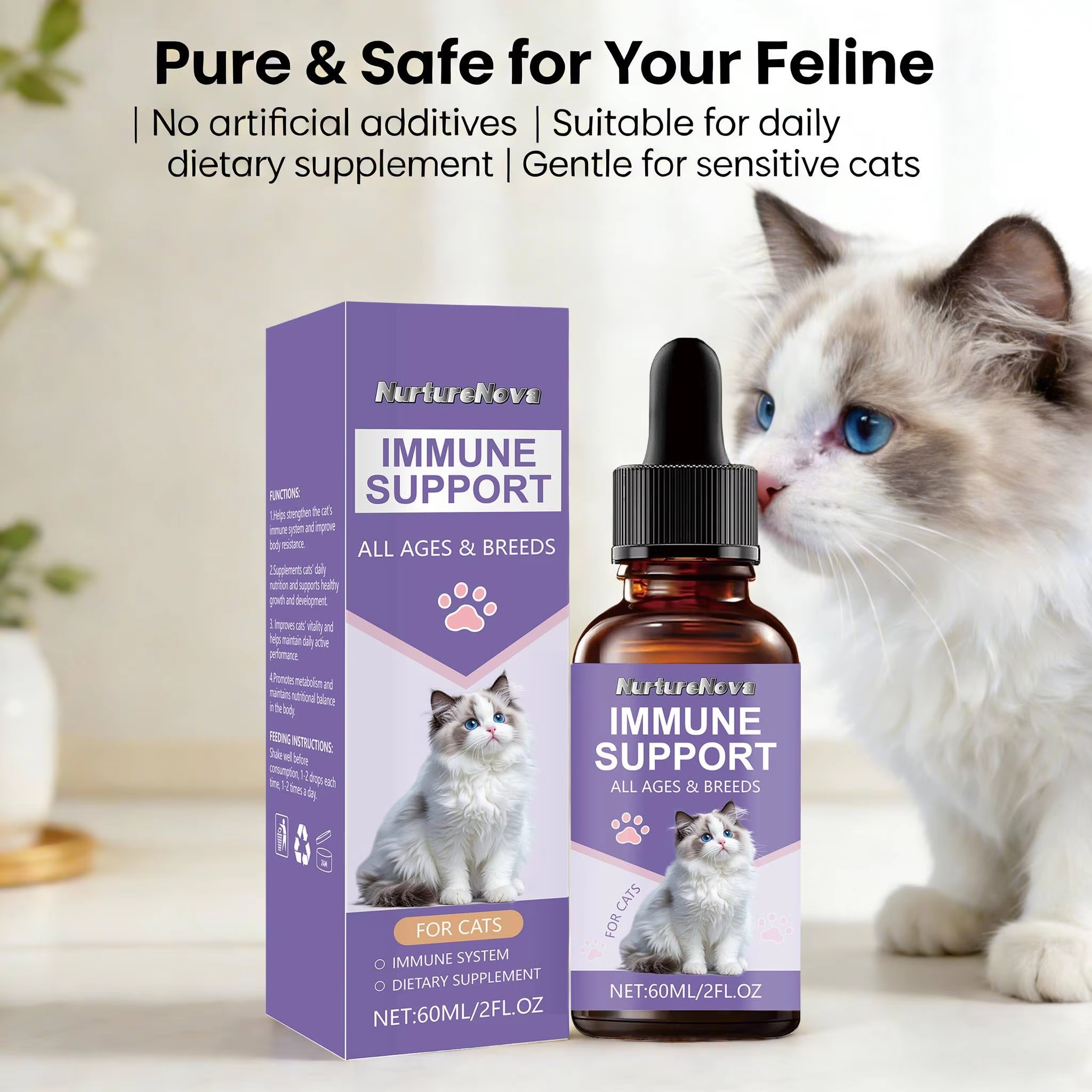 Cat Immune Support Drops - Immune Wellness | 60ml | Dropship