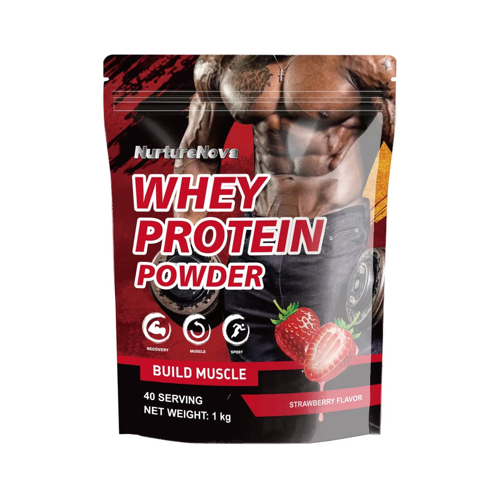 Strawberry Whey Protein Powder - Build Muscle | 1kg | Dropship