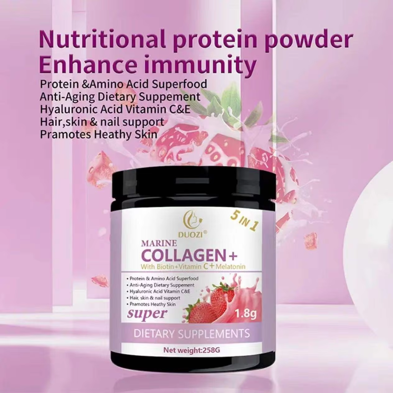 5 In 1 Collagen Powder - Support Hair Skin Nail | 258g | Dropship