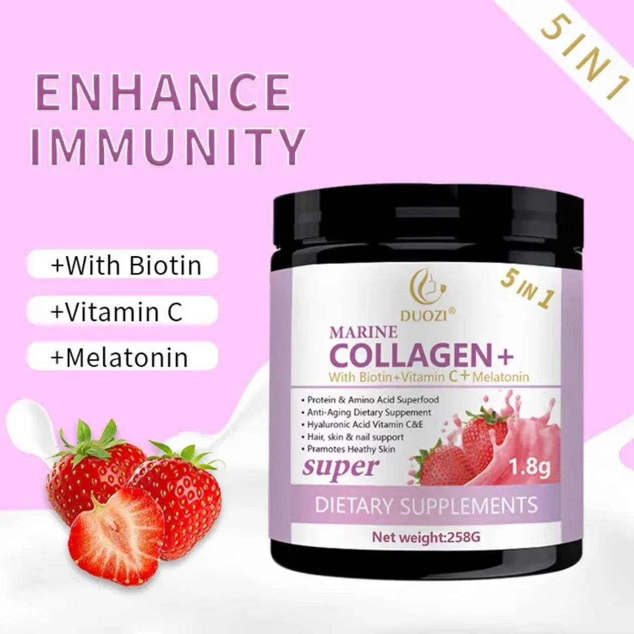 5 in 1 Collagen Powder - Hair Skin Nai Support | 258g | Dropship
