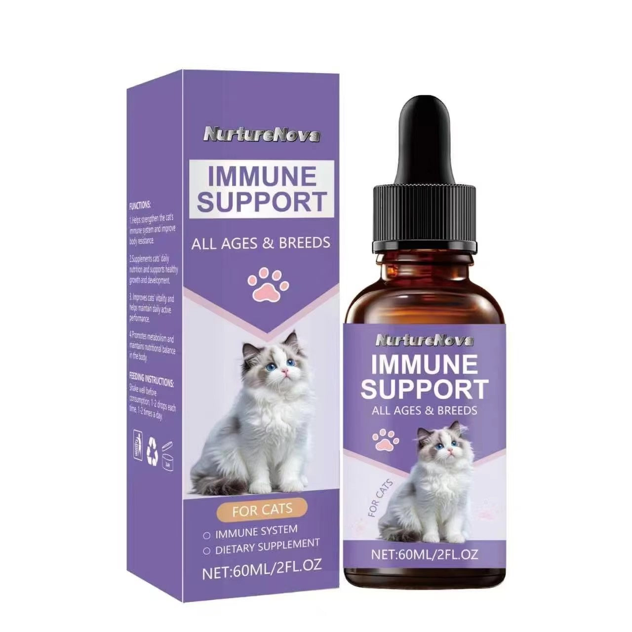 Cat Immune Support Drops - Immune Wellness | 60ml | Dropship