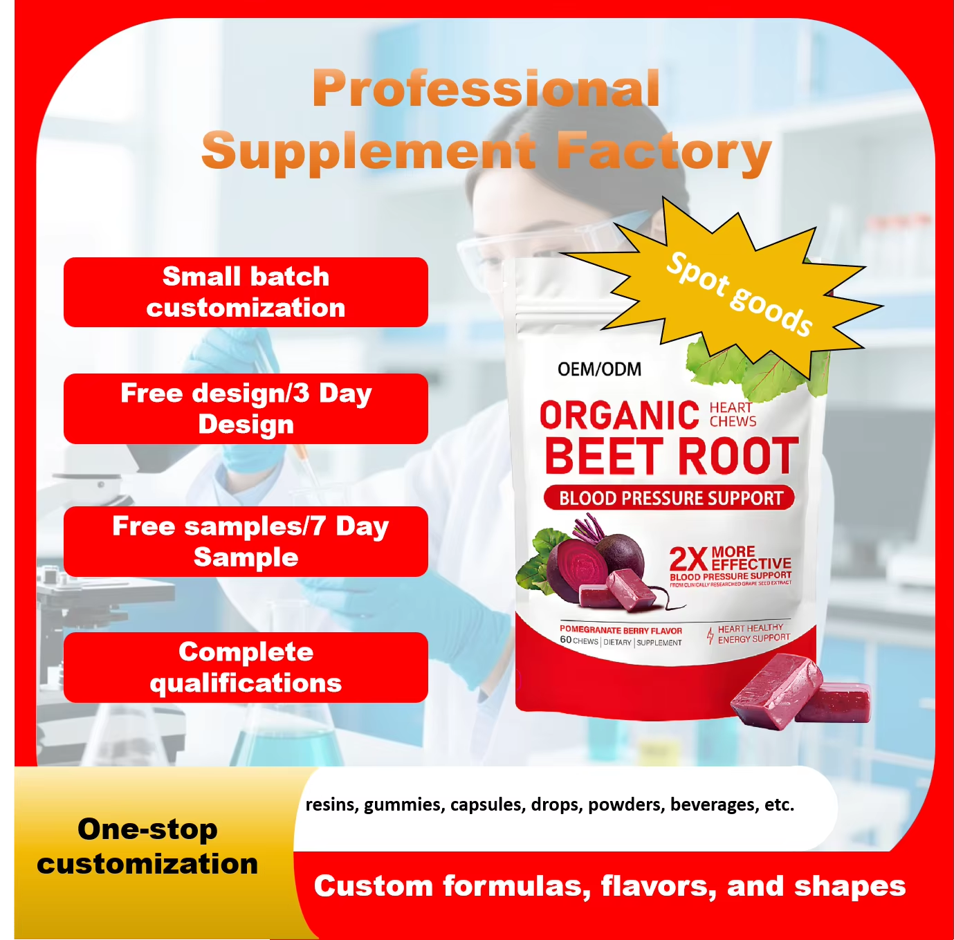 Beet Root Chews + Grape Seed - Heart Health |60ct | Dropship