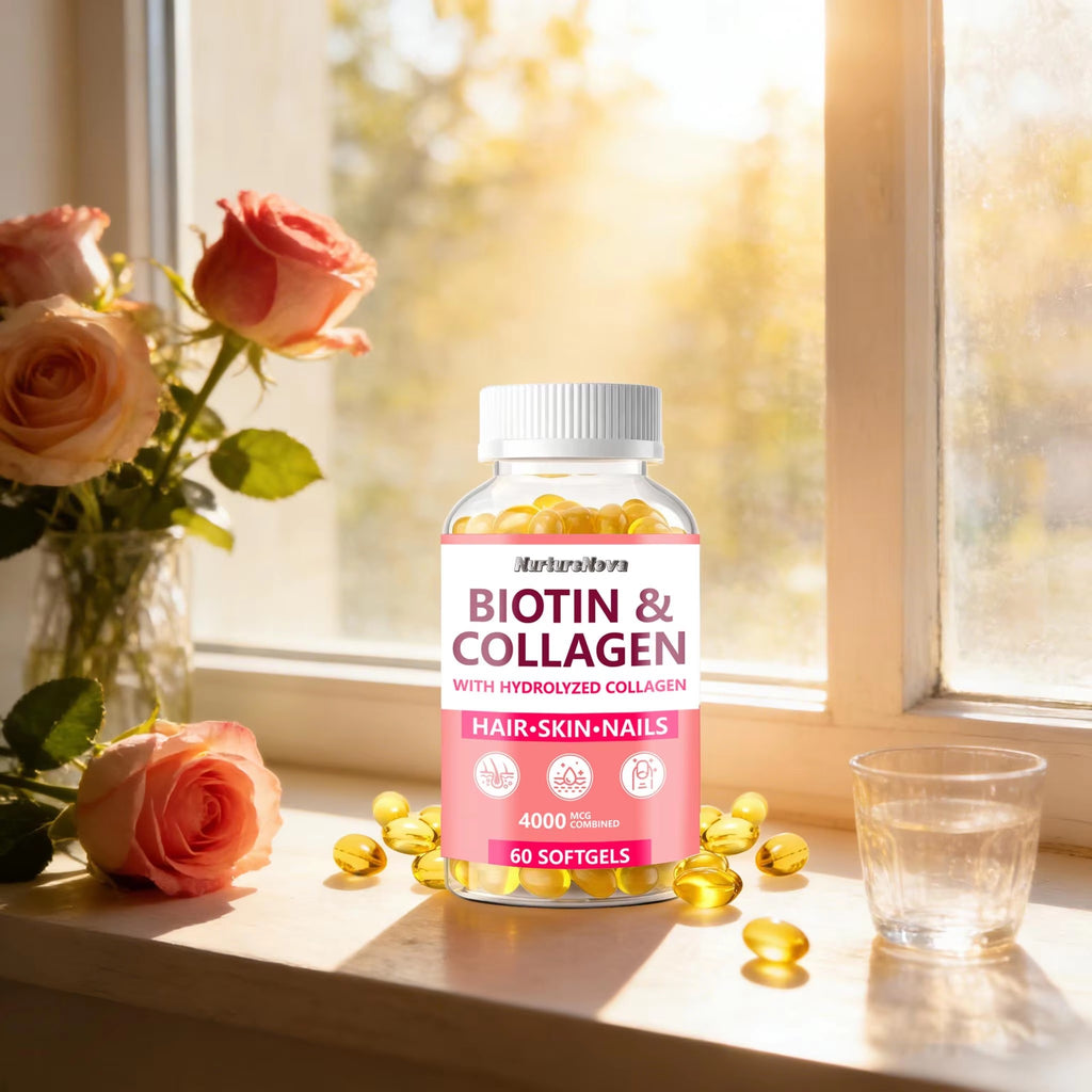 Biotin & Collagen Softgels - Healthy Hair Skin & Nails | 60 Softgels | Dropship