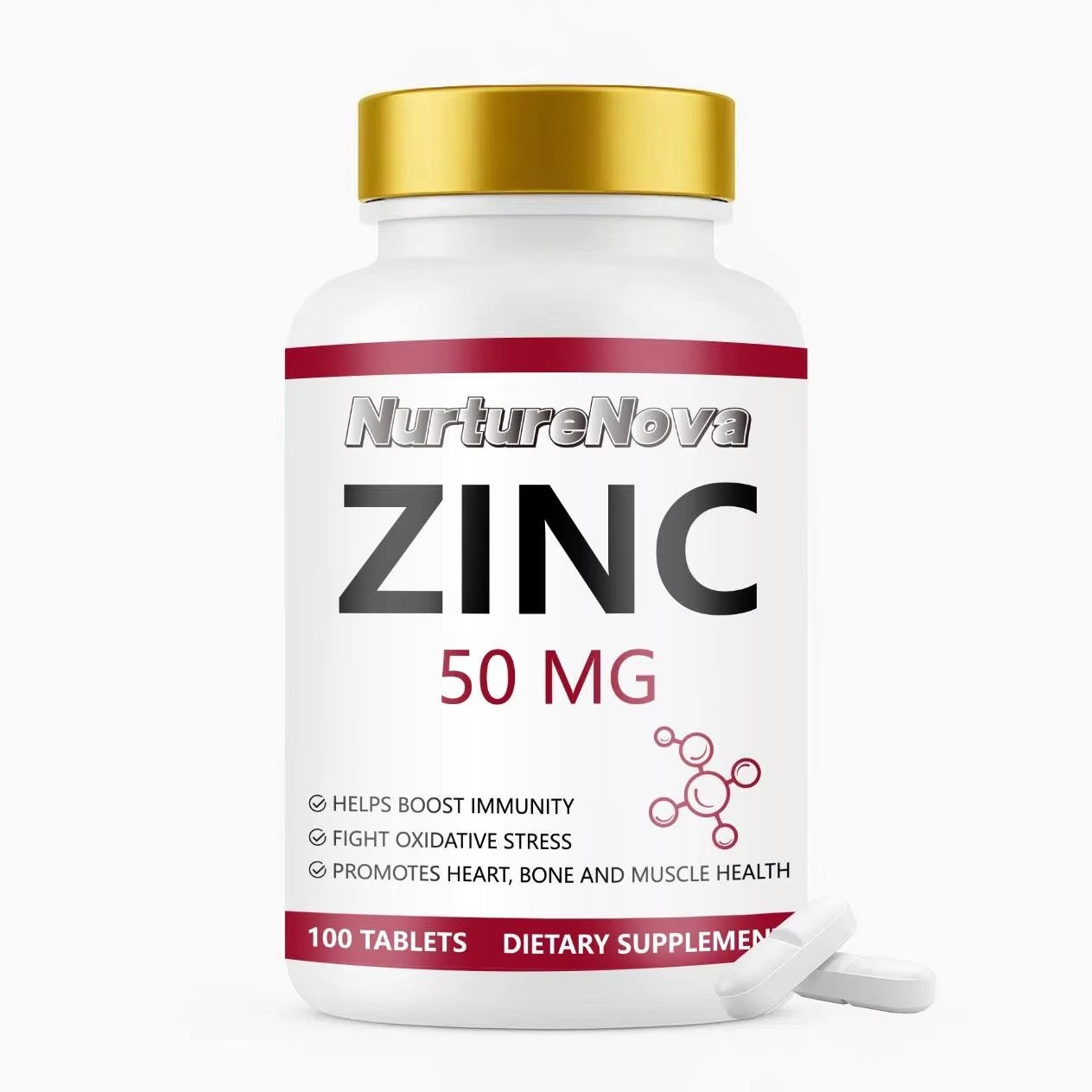Zinc Tablets - Immune & Antioxidant Support | 50mg 100 Tablets | Dropship