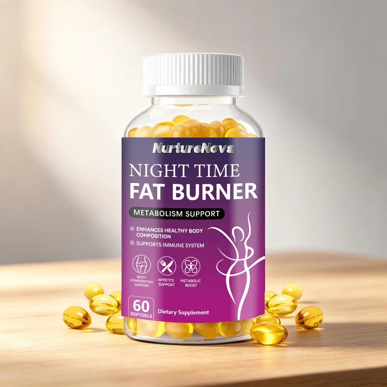 Night Time Fat Burner Softgels-Support Metabolism|60ct|Dropship